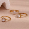 Wholesale Light Luxury Wave Ring In Stainless Steel With Geometric Pattern And 18K Gold Plated Electroplating For Women