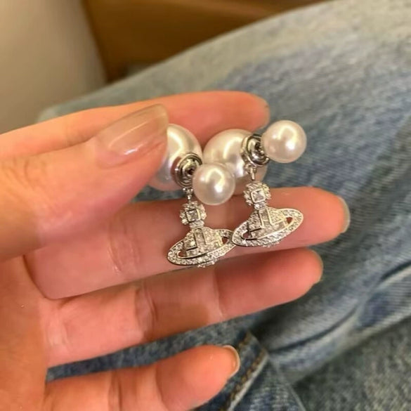 Wholesale Light Luxury Women's Alloy Geometric Earrings Set With Diamonds