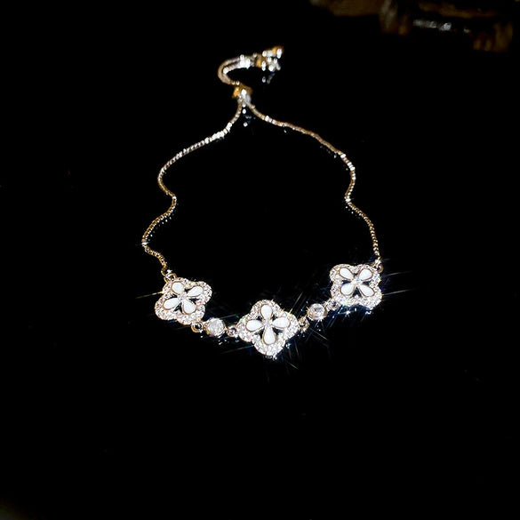 Wholesale Light Luxury Women's Copper Zircon Horseshoe Buckle Geometric Bracelet 18K Real Gold Electroplated