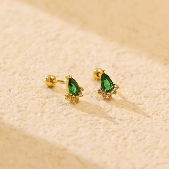 Wholesale Light Luxury Women's Earrings S925 Silver Geometric Diamond Screw Ear Nail