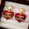 Wholesale Light Luxury Women's Electroplated Acrylic And Resin Flower And Heart Letter Retro Earrings