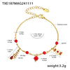 Wholesale Light Luxury Women's Garnet 316L Stainless Steel Jewelry Set With Electroplating Necklace Bracelet Earrings