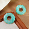 Wholesale Light Luxury Women's Geometric Dripping Oil Stainless Steel Earrings