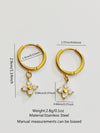Wholesale Light Luxury Women's 18K Gold Plated Stainless Steel Flower Zircon Earrings
