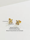Wholesale Light Luxury Women's 18K Gold Plated Stainless Steel Flower Zircon Earrings