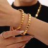 Wholesale Light Luxury Women's 18K Goldplated Stainless Steel Geometric Love Bracelet With Electroplating Treatment