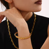Wholesale Light Luxury Women's 18K Goldplated Stainless Steel Geometric Love Bracelet With Electroplating Treatment