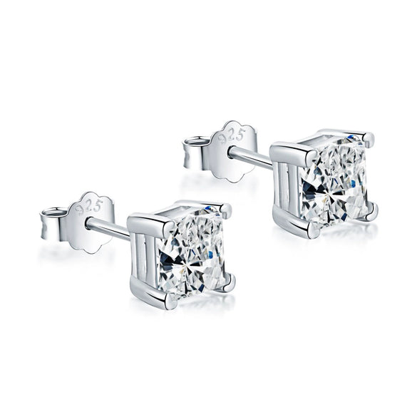 Wholesale Light Luxury Women's S925 Sterling Silver Earrings With Geometric Shape And Highgrade Zircon Inlay