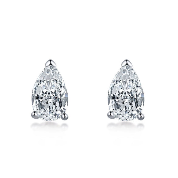 Wholesale Light Luxury Women's S925 Sterling Silver Earrings With Geometric Shape And Highgrade Zircon Inlay