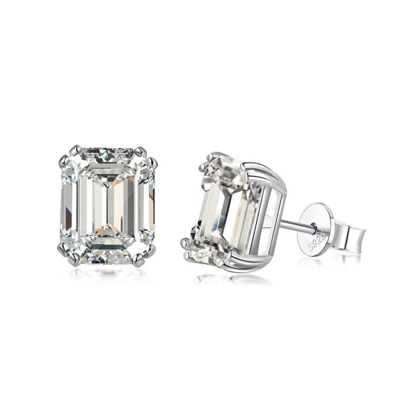 Wholesale Light Luxury Women's S925 Sterling Silver Earrings With Geometric Shape And Highgrade Zircon Inlay