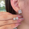 Wholesale Light Luxury Women's S925 Sterling Silver Earrings With Geometric Shape And Highgrade Zircon Inlay