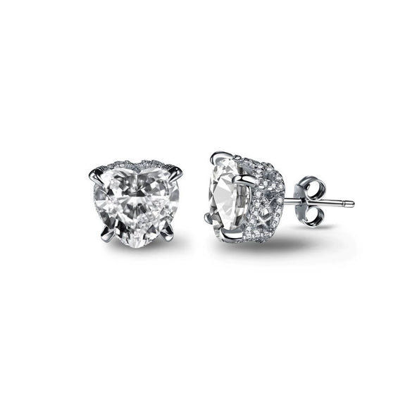 Wholesale Light Luxury Women's S925 Sterling Silver Earrings With Geometric Shape And Highgrade Zircon Inlay