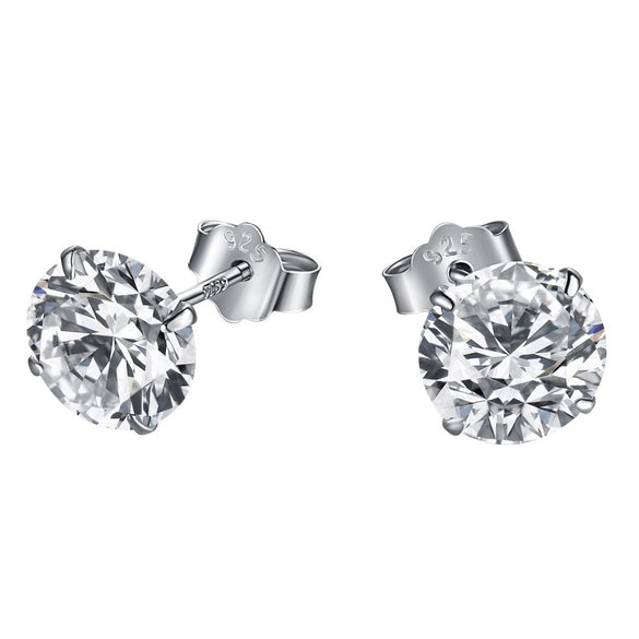 Wholesale Light Luxury Women's S925 Sterling Silver Earrings With Geometric Shape And Highgrade Zircon Inlay