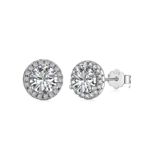 Wholesale Light Luxury Women's S925 Sterling Silver Earrings With Geometric Shape And Highgrade Zircon Inlay