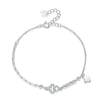 Wholesale Light Luxury Women's S925 Sterling Silver Fourleaf Clover Irregular Bracelet With Tassel And Flower Design Electroplated