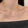 Wholesale Light Luxury Women's S925 Sterling Silver Heart Shape Clavicle Chain Necklace With Electroplating And Zircon Design
