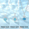 Wholesale Light Luxury Women's S925 Sterling Silver Heartshaped Pendant Necklace With Diamond And Sapphire Chopin Chain