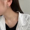 Wholesale Light Luxury Women's S925 Sterling Silver Jewelry With Double Pearshaped Zircon Inlay And Electroplating Design