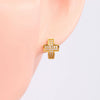 Wholesale Light Luxury Women's S925 Sterling Silver Zircon Inlaid Cross Earrings