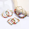 Wholesale Light Luxury Women's Synthetic Crystal Geometric Earrings Handwrapped Braided With Electroplating