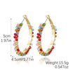 Wholesale Light Luxury Women's Synthetic Crystal Geometric Earrings Handwrapped Braided With Electroplating