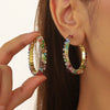 Wholesale Light Luxury Women's Synthetic Crystal Geometric Earrings Handwrapped Braided With Electroplating