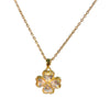 Wholesale Light Luxury Women's Titanium Steel Necklace With Zircon Inlaid Four Leaf Clover And Heart Shaped Flower Pendant On O Shaped Chain