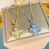 Wholesale Light Luxury Women's Titanium Steel Necklace With Zircon Inlaid Four Leaf Clover And Heart Shaped Flower Pendant On O Shaped Chain