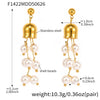 Wholesale Lily Of The Valley Green Aventurine Stone Tassel Long Elegant Geometric Stainless Steel Earrings For Women With Electroplating
