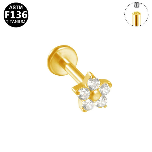 Wholesale Lip Nail Ear Nail Soft Bone Nail Ear Bone Nail Titanium Alloy Copper Stainless Steel Geometric Style Electroplated
