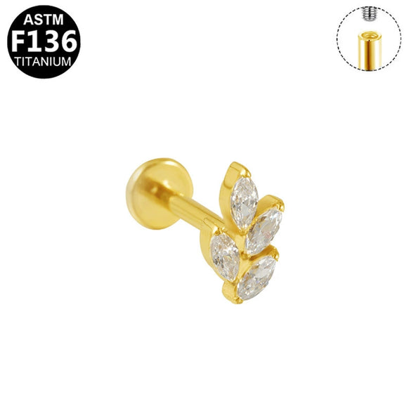 Wholesale Lip Nail Ear Nail Soft Bone Nail Ear Bone Nail Titanium Alloy Copper Stainless Steel Geometric Style Electroplated
