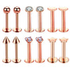 Wholesale Lip Stud Set And Earrings Stainless Steel Unisex Heart Style Electroplated