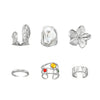 Wholesale Liquid Lava Flower Open Ring With Imitation Pearl And Gemstone Set Electroplated For Women