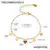 Wholesale Literary Fan Jewelry Set With Love Zircon Pendant Stainless Steel Electroplated For Women Necklace Bracelet Anklet