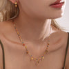 Wholesale Literary Fan Jewelry Set With Love Zircon Pendant Stainless Steel Electroplated For Women Necklace Bracelet Anklet