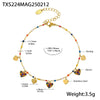 Wholesale Literary Fan Jewelry Set With Love Zircon Pendant Stainless Steel Electroplated For Women Necklace Bracelet Anklet