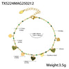 Wholesale Literary Fan Jewelry Set With Love Zircon Pendant Stainless Steel Electroplated For Women Necklace Bracelet Anklet