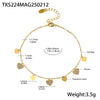 Wholesale Literary Fan Jewelry Set With Love Zircon Pendant Stainless Steel Electroplated For Women Necklace Bracelet Anklet
