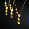 Wholesale Literary Natural Style Titanium Steel 18K Gold Plated Fivepointed Star Tassel Double Clavicle Chain Necklace For Women