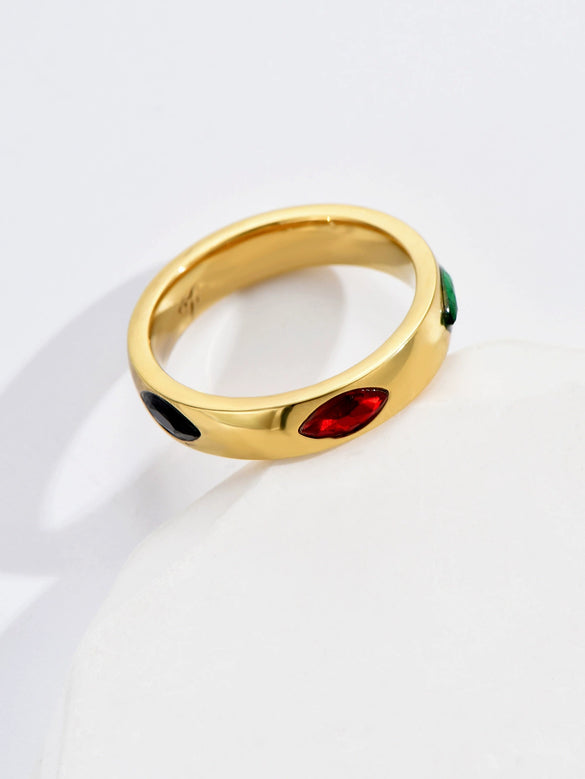 Wholesale Literary Retro Geometric Zirconinlaid Stainless Steel Unisex Rings