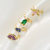 Wholesale Little Dinosaur Non Pierced Ear Bone Clip Women's Jewelry In Copper With Zircon And Forest Animal Design 18K Gold Color Preserving