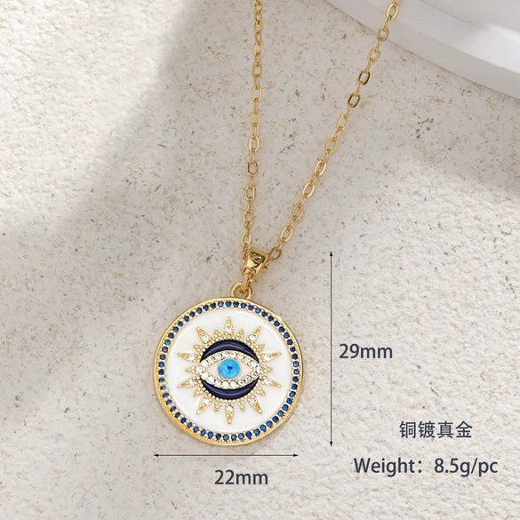 Wholesale Little Fresh Style Copper Heart And Star Pendant Necklace With Dripping Oil Design And Goldplated Spring For Women