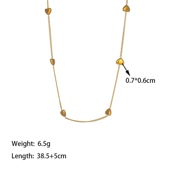 Wholesale Little Fresh Style Heart Water Drop Bell Pattern Titanium Steel Electroplated Jewelry Set For Women Necklace And Bracelet