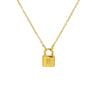Wholesale Lock Pendant Necklace Stainless Steel With Letters Numbers Text Electroplating