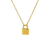 Wholesale Lock Pendant Necklace Stainless Steel With Letters Numbers Text Electroplating