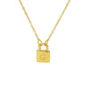 Wholesale Lock Pendant Necklace Stainless Steel With Letters Numbers Text Electroplating