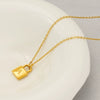 Wholesale Lock Pendant Necklace Stainless Steel With Letters Numbers Text Electroplating