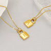 Wholesale Lock Pendant Necklace Stainless Steel With Letters Numbers Text Electroplating
