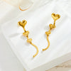 Wholesale Long Chain Tassel Love Ball Titanium Steel Gold Plated Electroplated Geometric Earrings For Unisex