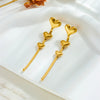 Wholesale Long Chain Tassel Love Ball Titanium Steel Gold Plated Electroplated Geometric Earrings For Unisex